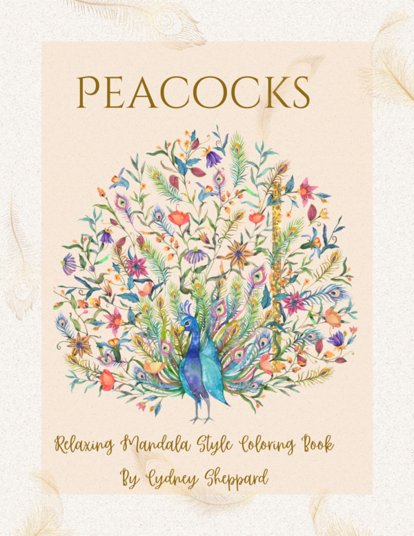 Peacocks Relaxing Mandala Style-Coloring Book-Cydney Sheppard