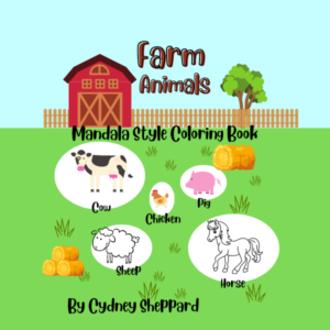 Farm animal mandala style-coloring book-cydney sheppard