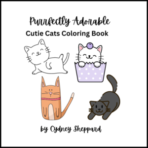 purrfectly adorable cutie cats-coloring book-cydney sheppard