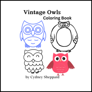 vintage owls-coloring book-cydney sheppard